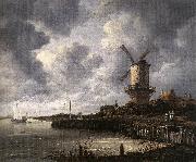 RUISDAEL, Jacob Isaackszon van The Windmill at Wijk bij Duurstede af oil painting on canvas